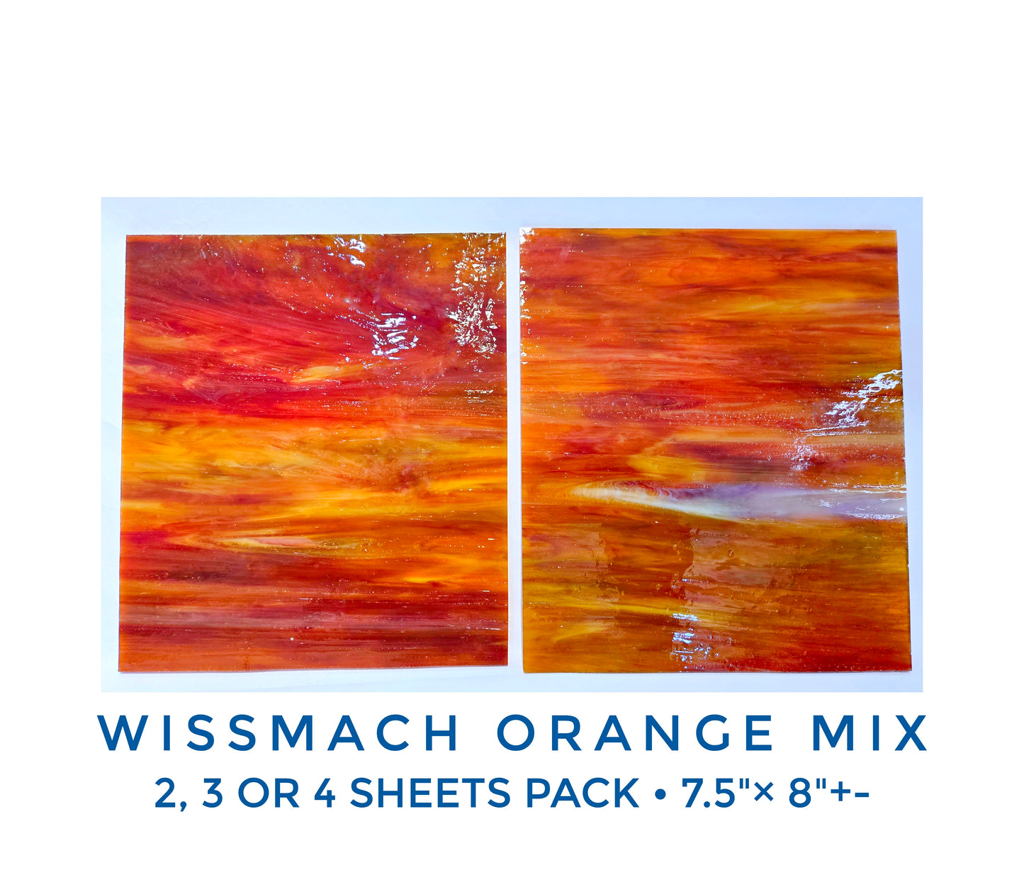 Orange, Green, White Stained Glass Sheets. Easy to cut, fairly smooth. 2, 3 or 4 sheets 7.5"× 8''.+-, Beginner Suncatcher or Mosaic. 3 color Mix.