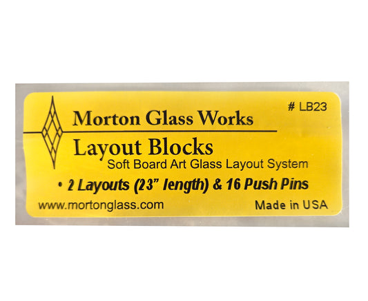 Morton System, layout block. Stained glass tool. Create straight squared up panels & box making aid. Premium metal push pins. Free shipping.