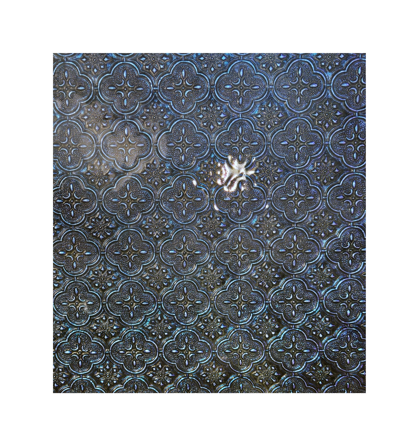 Van Gogh, Blue Violet Sparkle. Metallic Mirror-like depth. Sparkly Paint is sealed on the back with dark Gray.