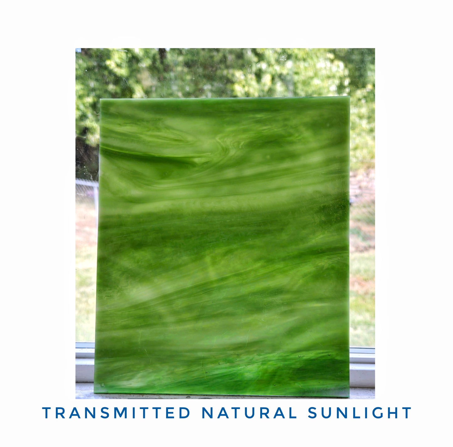 Iridescent Green with White Stained Glass Sheets. Diy, Beginner, Advanced. Suncatchers or Mosaic Art Projects. Wissmach, 7"×8"+-