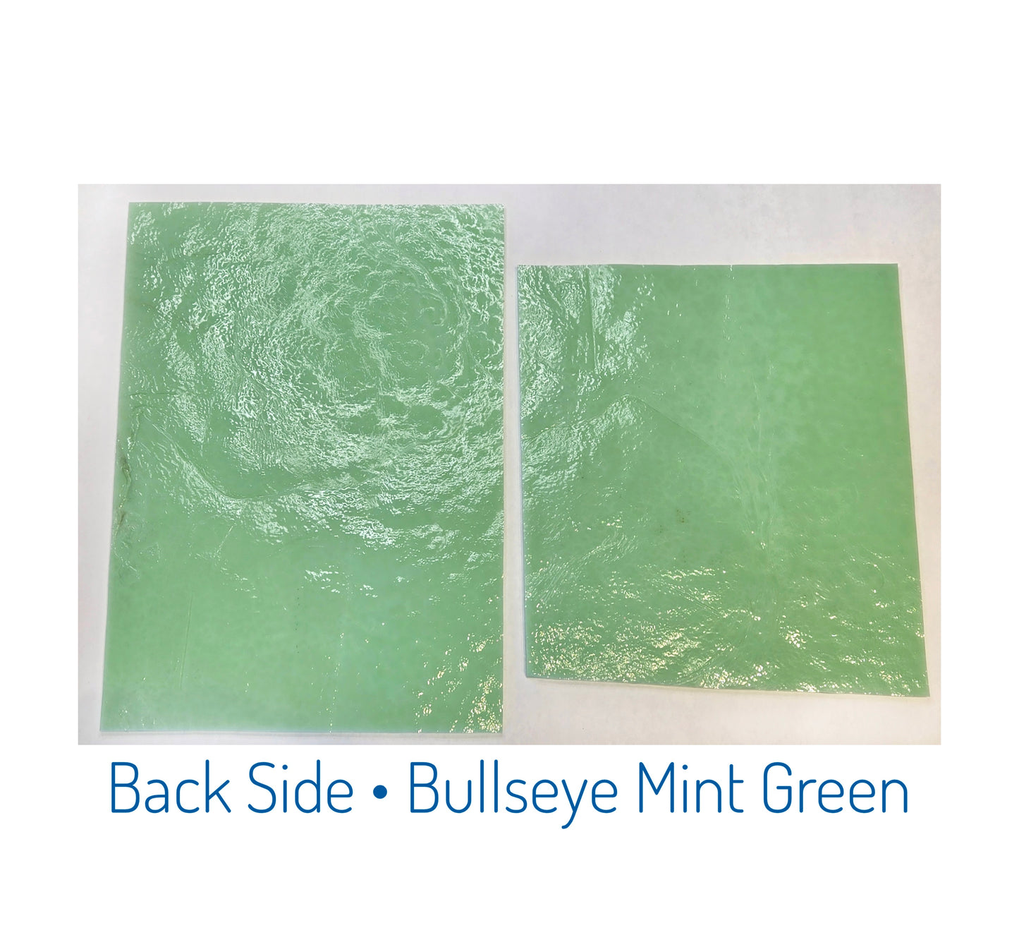 Mint Green Fusible Stained Glass Sheets. Bullseye coe 90. 2 sheets. Vintage 1992.