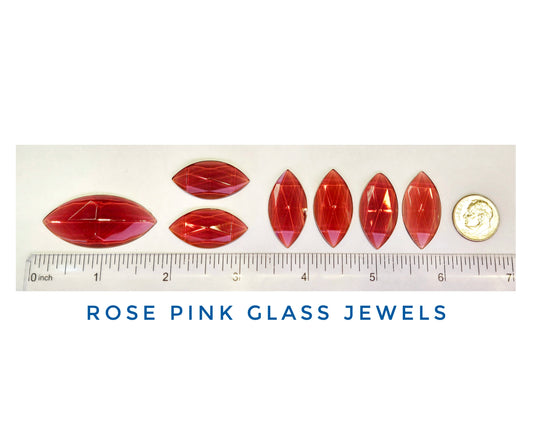 Jewels for Stained Glass, Vintage Faceted gems for copper foil or lead came projects, 9 total in assorted sizes Craft/Jewelry pendants