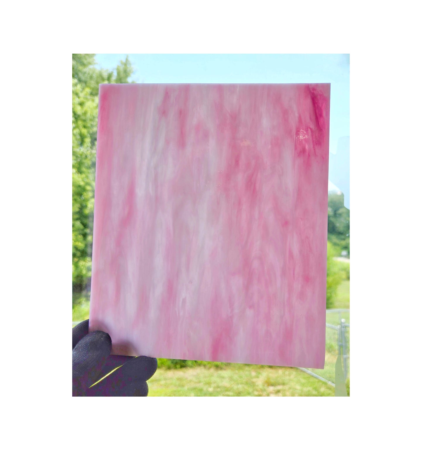 Pink & White Glass Pack. Diy Easy to Cut, Suncatchers or Mosaic Art. 6.25''x 7.5''+-