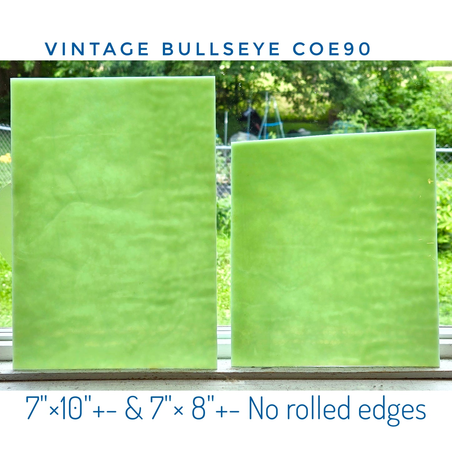 Mint Green Fusible Stained Glass Sheets. Bullseye coe 90. 2 sheets. Vintage 1992.