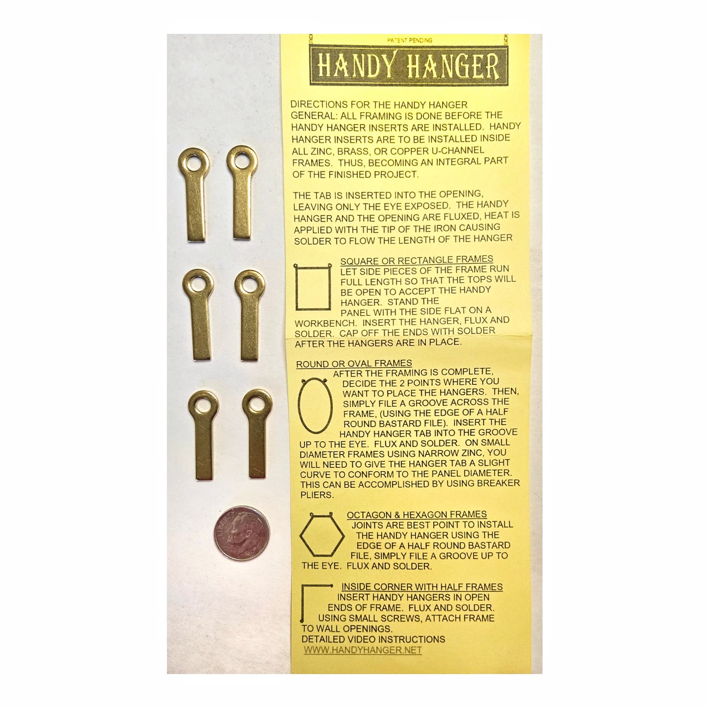 Handy Hangers for Stained Glass Window Panels. Solid Brass. Thick not thin! Pack of 6 Pair or 3 Pair.