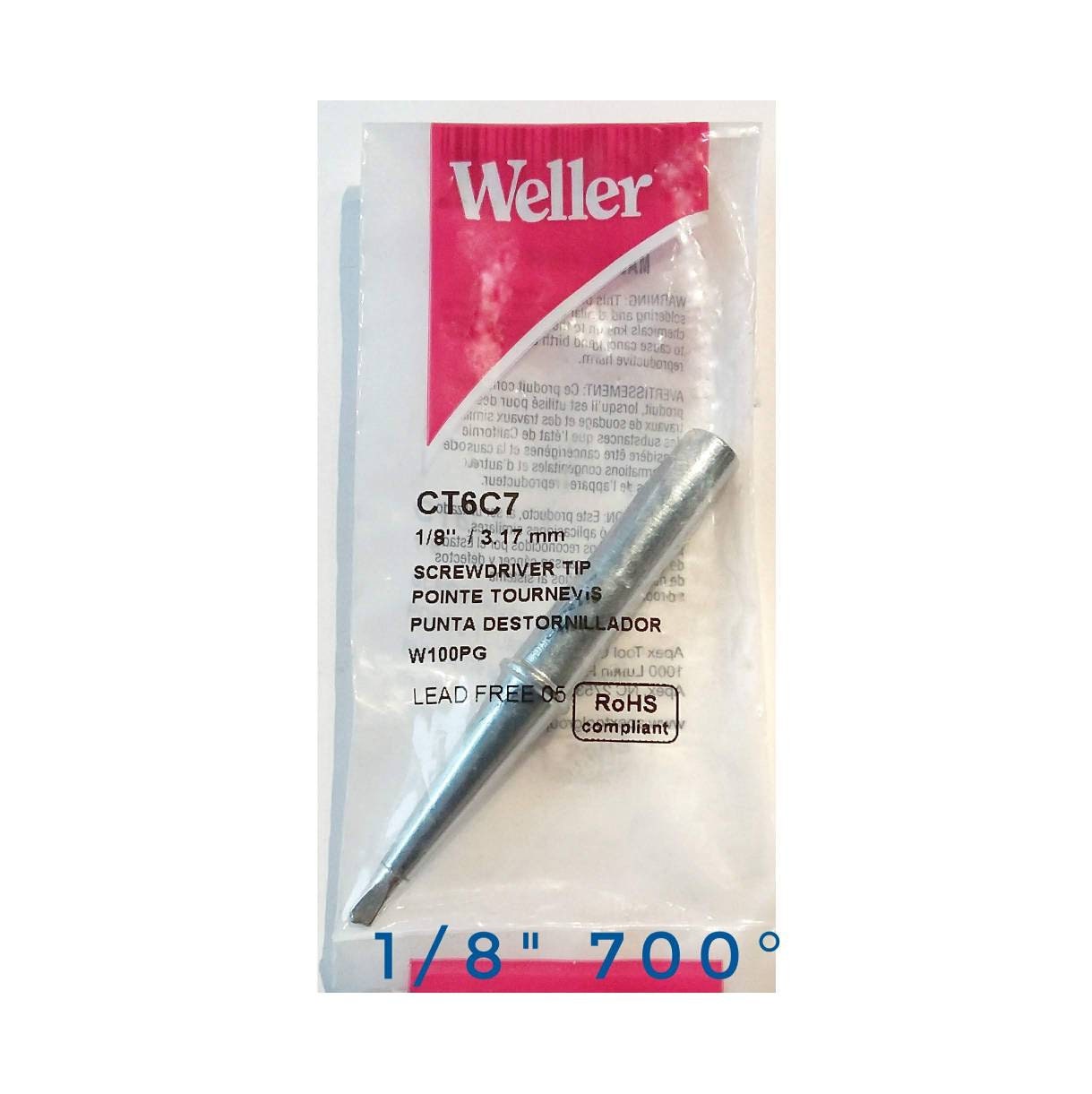 Soldering Iron Tip for Stained Glass, Jewelry Making, Wire or Metal Art Built-in temperature control 1/8" for Weller 100PG Iron