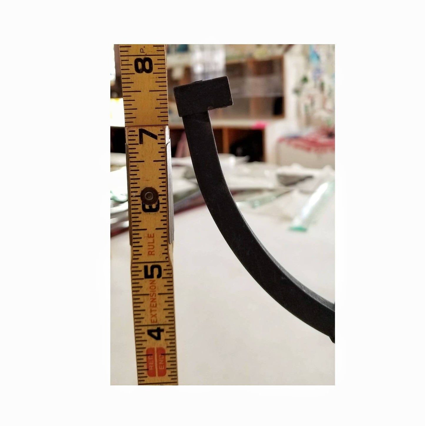 Round Stand for Stained Glass Display Black Metal 8" Frame for Fused Glass Art Discs