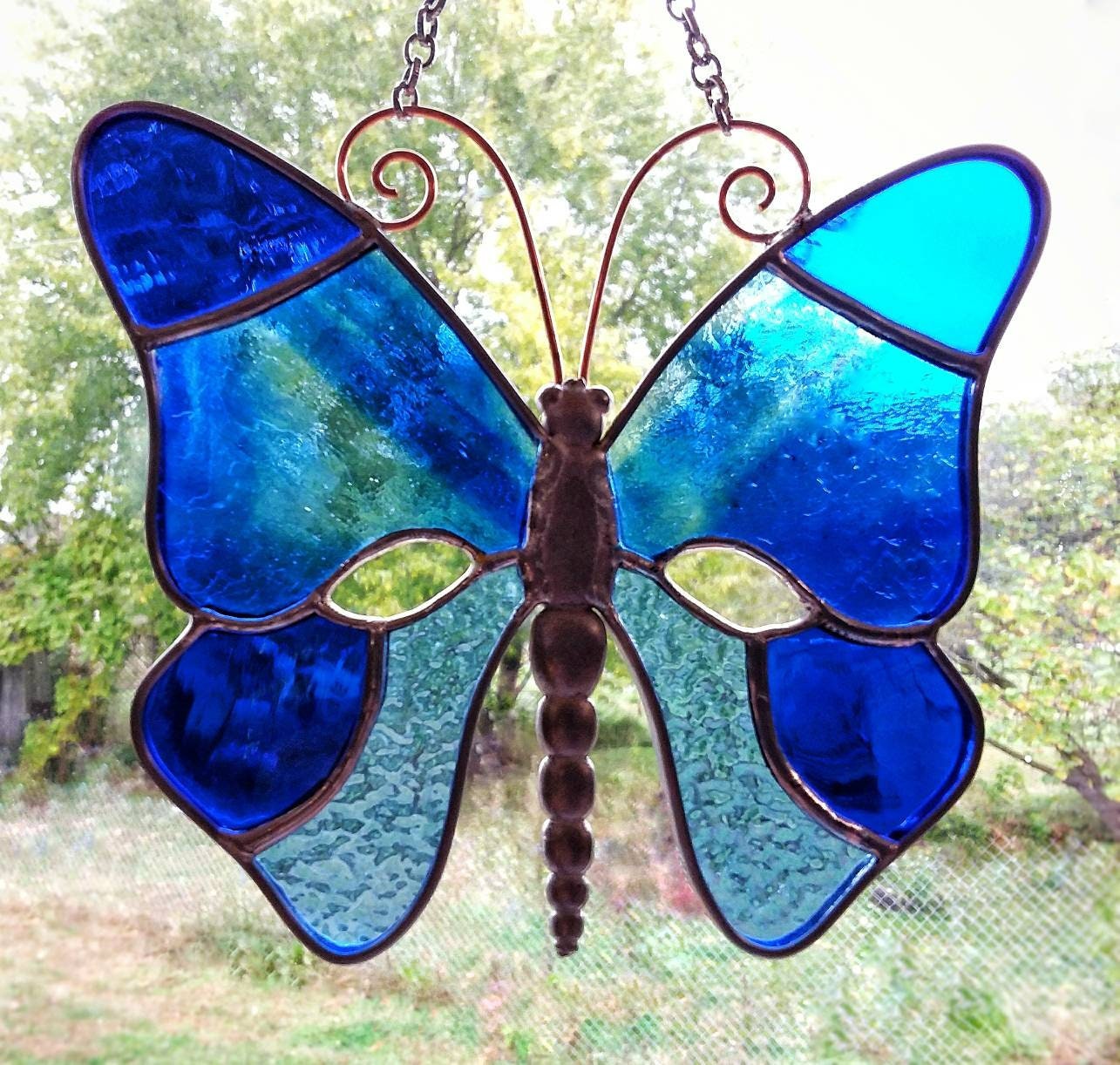 Butterfly or Dragonfly, Lead free Figurine, DIY stained glass project. Includes  handmade hook. Leadfree body easy to solder & patina black.