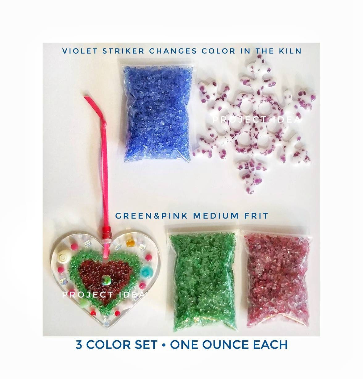 Fusible Crushed Glass Frit, Bullseye coe 90. Art glass & Jewelry fusing. Resin Craft projects. Kiln fire or glue for Mosaics.