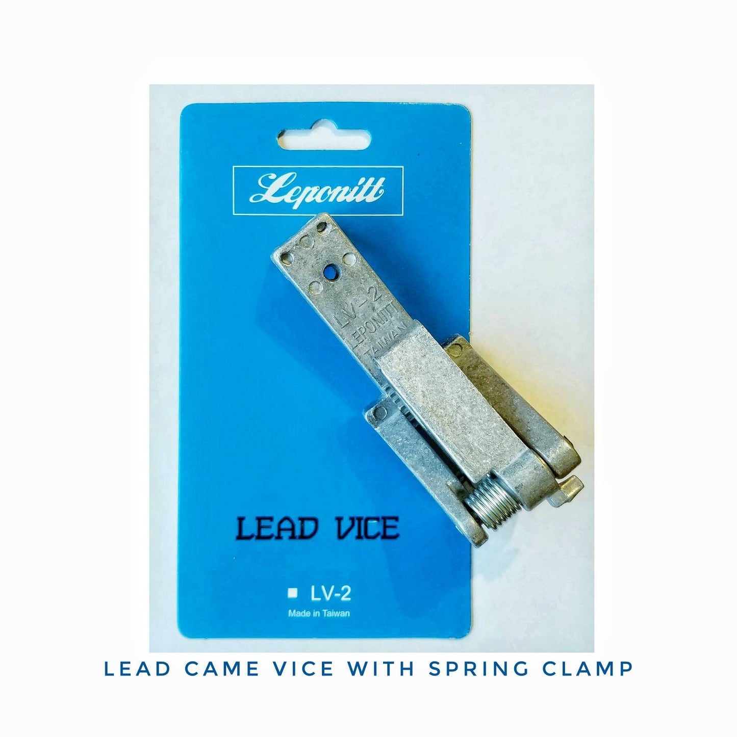 Came Vice. Stained Glass Tool for stretching H & U Channel Cames. Serrated jaw holds lead and mounts to work table. Straightens up came