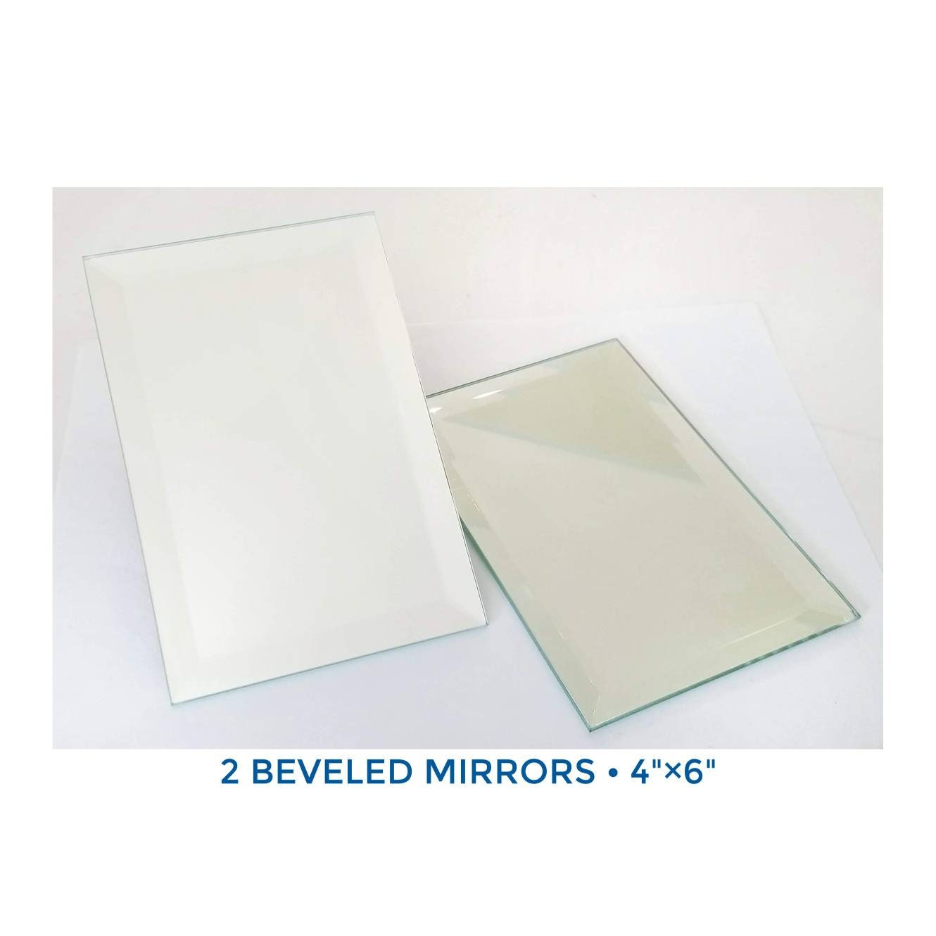 Mirror Bevels for Stained Glass Crafts & Mosaic. 4"×6" Mirror, Diy Project, add colorful tiles to create a cute wall frame. 2 ea. or 4 pack.