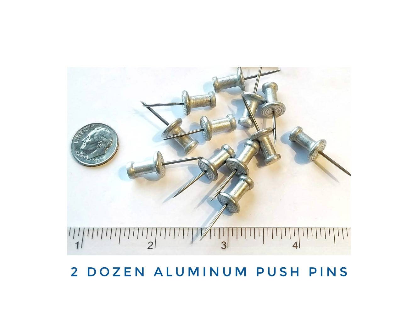 Aluminum Push Pins, 2 Dozen. Secure Your Stained Glass Pieces. Foil or Lead Came. String Art, Jewelry, Metal Art Collage.
