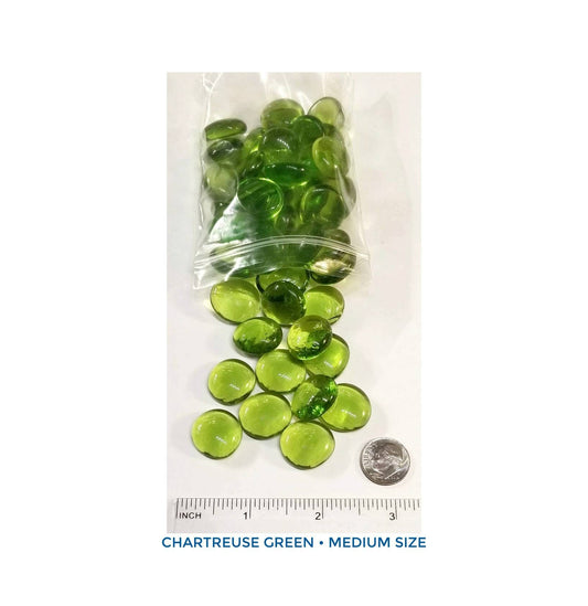 Lime Glass Nuggets for Stained Glass. Steppingstones, Jewelry Making Supply, Teen Craft Projects. Vintage Medium sized Gems as pictured.