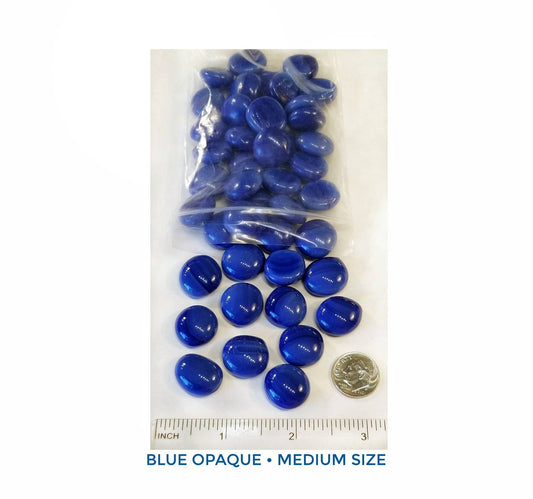 Blue Glass Nuggets for Stained Glass. Stepping Stones, Mosaics, Jewelry making supply. Art & Craft Projects. Medium size, Opaque. Vintage.