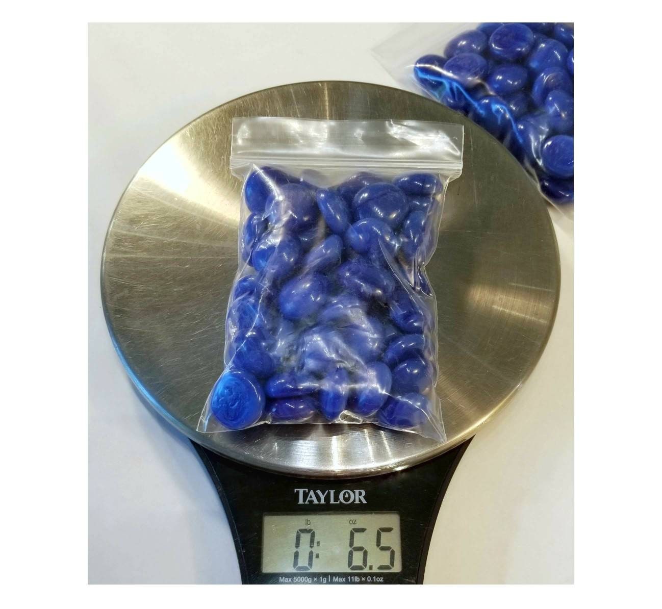 Blue Glass Nuggets for Stained Glass. Stepping Stones, Mosaics, Jewelry making supply. Art & Craft Projects. Medium size, Opaque. Vintage.