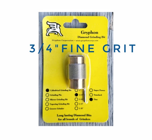 Gryphon, Grinding Head. FINE grit. replacement for Stained Glass Grinders. Fits Inland, Glastar & Gryphette Grinders. 3/4" FINE grit.