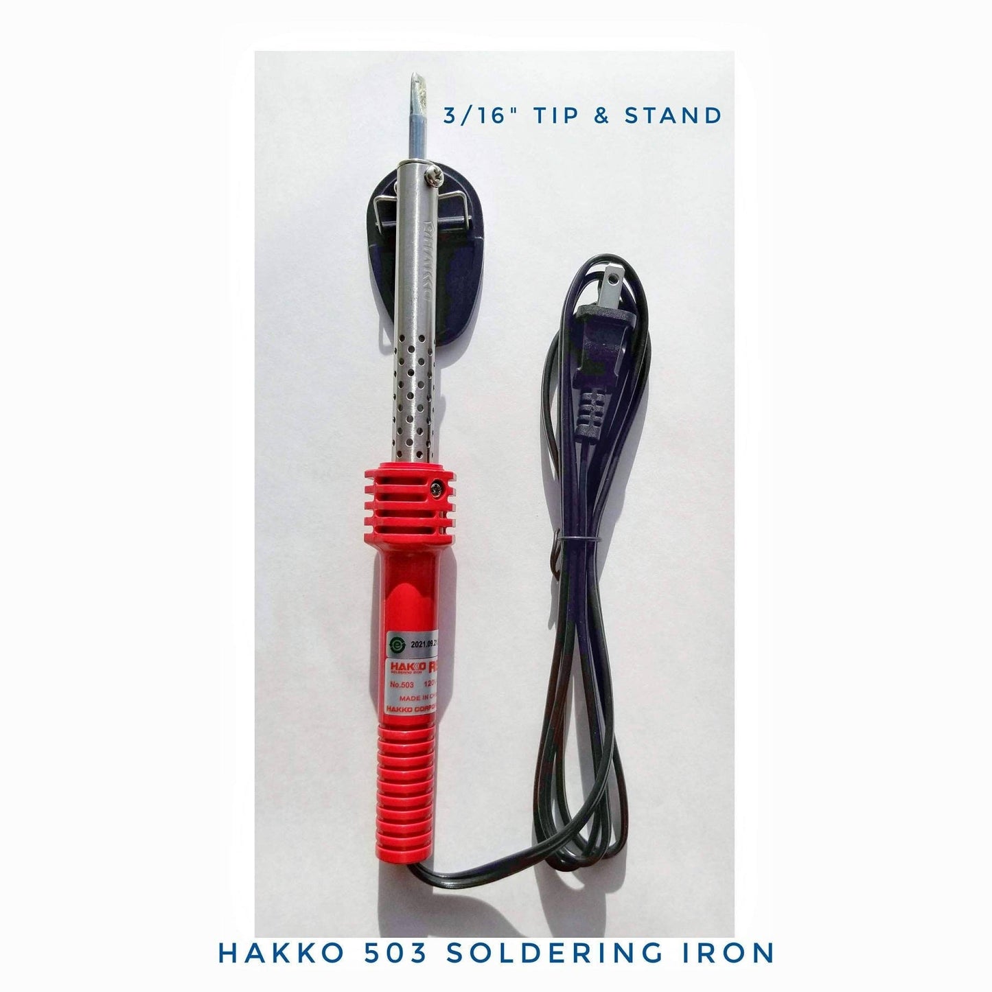 Soldering Iron, Hakko for Stained Glass Art & Jewelry. Stand Holder-Rest included. 900F degrees, 3/16" tip. Great for copper foil, beginner.