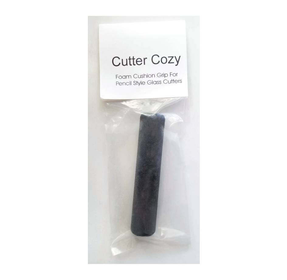 Cutter Cozy for Pencil Grip Cutting Tool. Ergonomic & Comfortable. Stained glass cutting, craft tool accessory. Lessens hand stress.