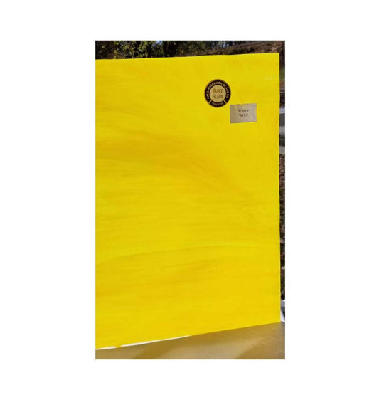 Yellow Stained Glass Sheets. Wissmach Wispy. Diy, Beginner, Advanced. Perfect for Sunflower Suncatcher or Mosaic. 2 sheets, 5"× 8"+-