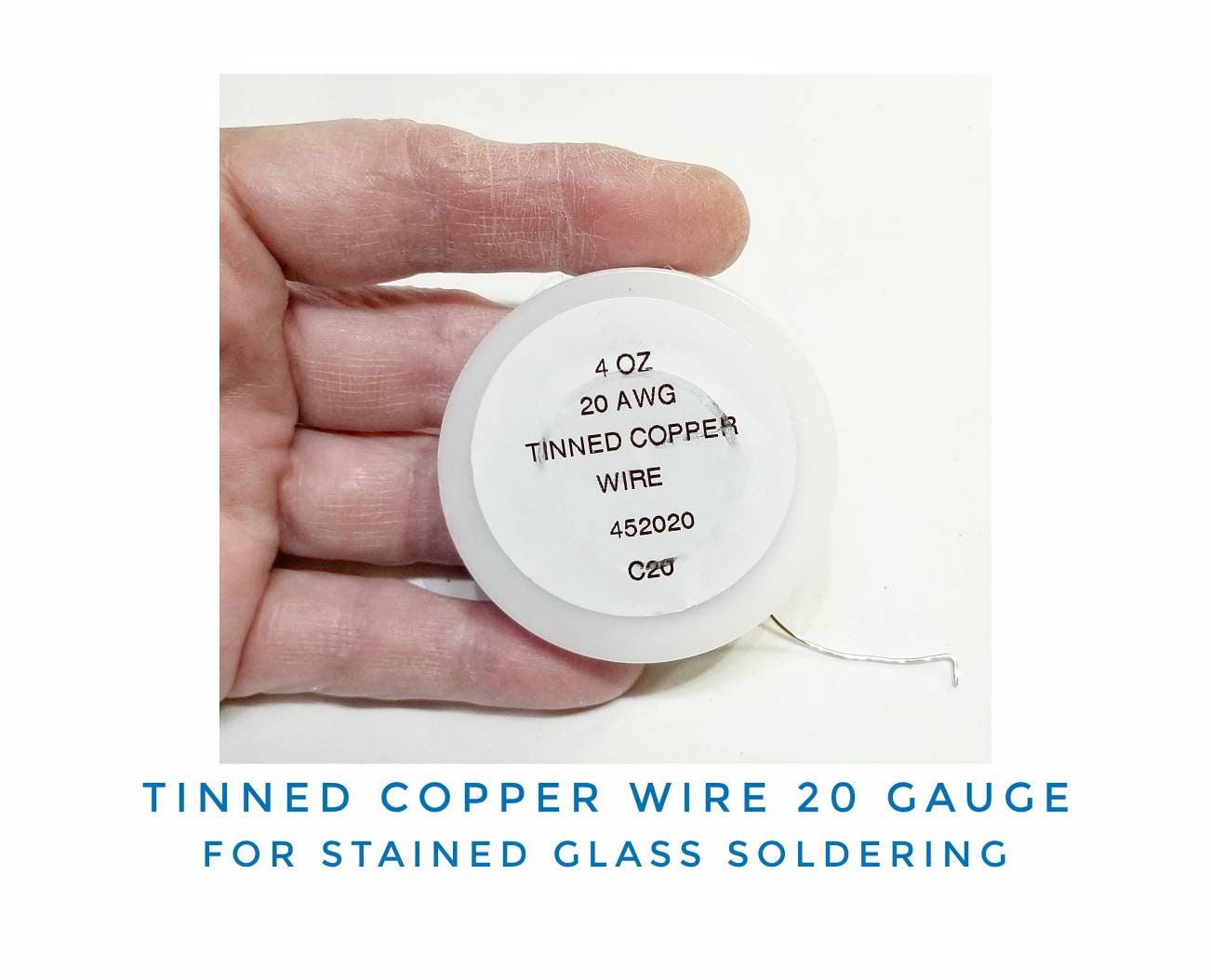 Wire, Tinned Copper, 20 Gauge. Easy to solder, uncoated for Stained Glass Projects with embellishments. Silver color, Wire Wrapping Jewelry.