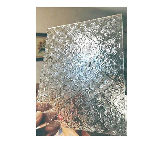 Morisco, Stained Glass Sheets, Clear, Textured Architectural Glass Art. 2 pcs. Score on Smooth Side. Fun Craft & Jewelry Projects.
