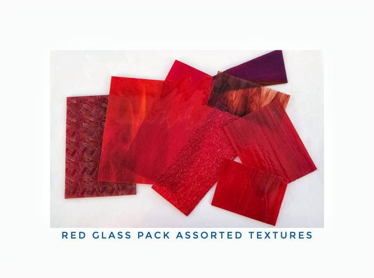 Red Stained Glass Sheets. Assorted Water, Hammered & Granite Textures. Diy for Panels, Leadlites. Glass on Glass Mosaic. Christmas Crafting Supply.