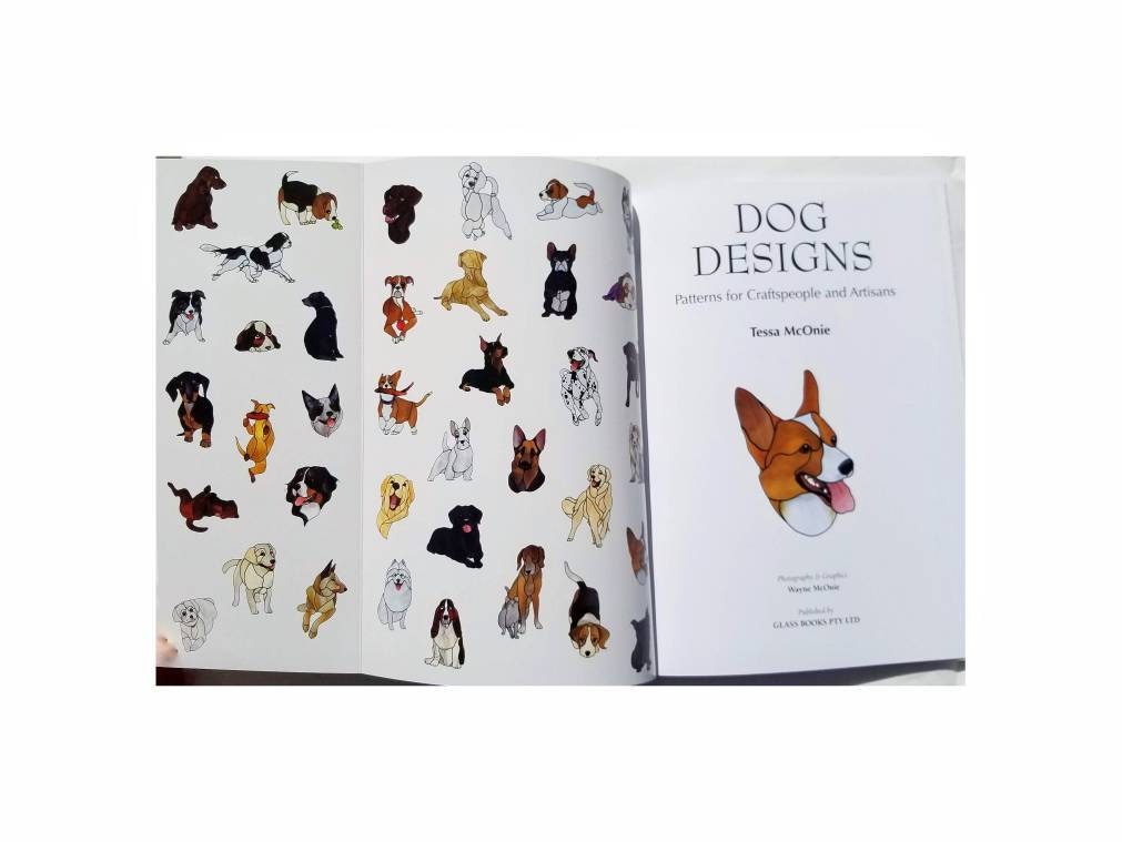 Dogs in Stained Glass. Pattern & Design Book. Glass Craft Projects with Beautiful Dogs. Lots of Color Photos