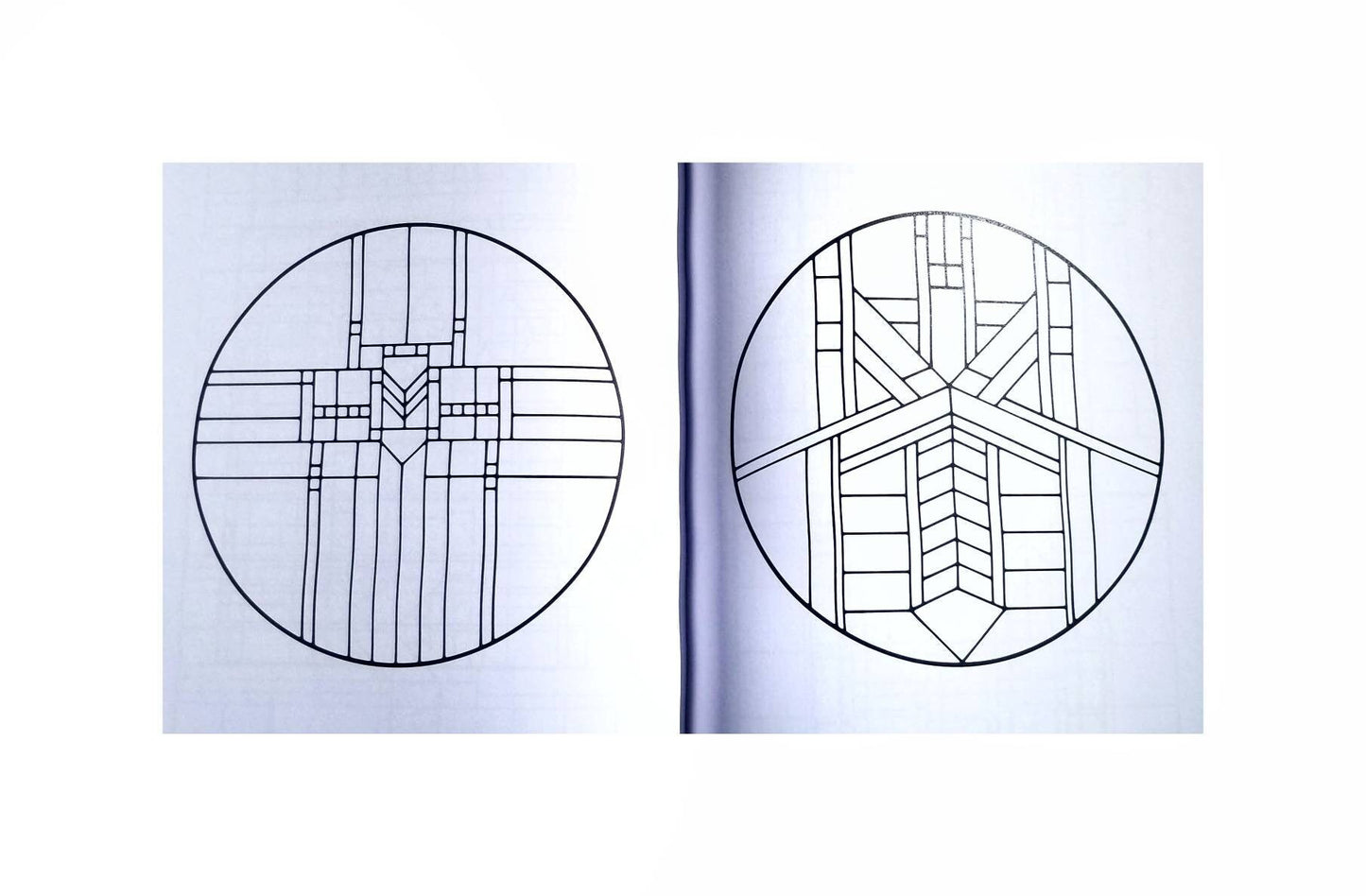 Stained Glass Design Book. Prairie Style Patterns. Nice variety of geometric line drawings for Lamp Shades. Author, Alex Spatz. New