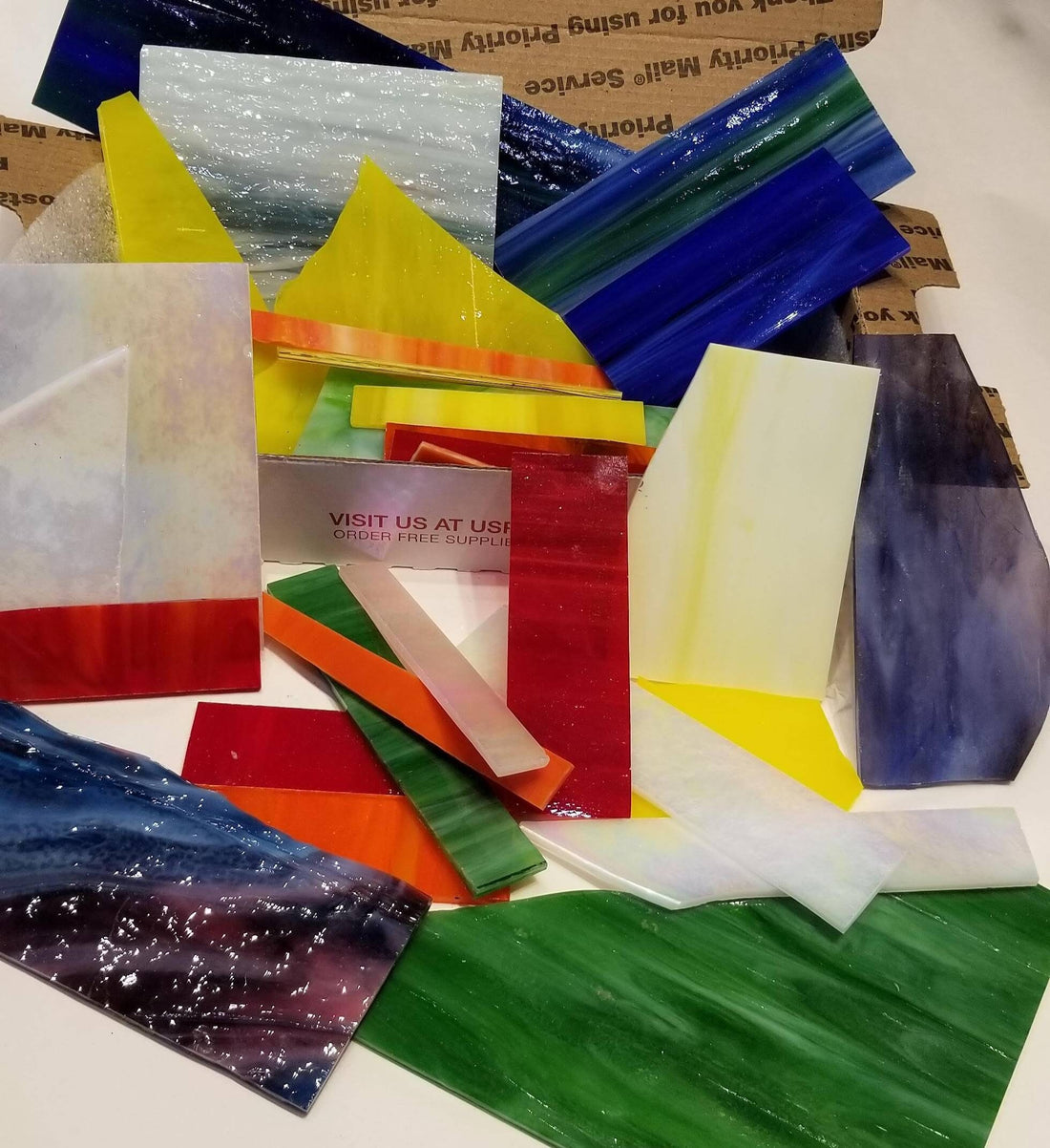Stained Glass Pieces, Mosaic Art. Scrap Mixed Color Pack for Nature, L ...