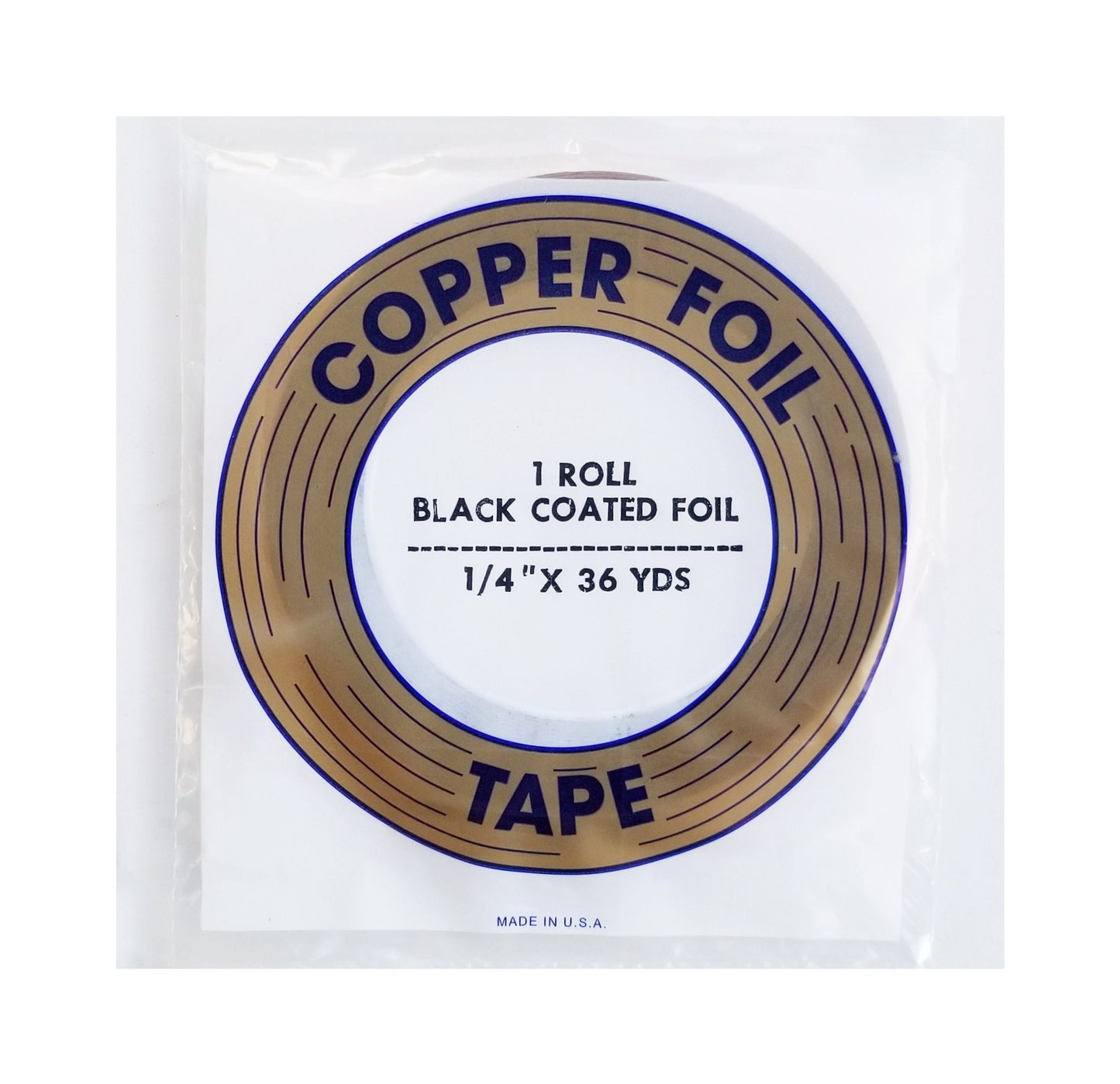 Black Backed, Copper Foil Tape. 1/4" wide. Stained Glass, Jewelry, Memory photo locket Wire Art, Metal Soldering. 1 Roll