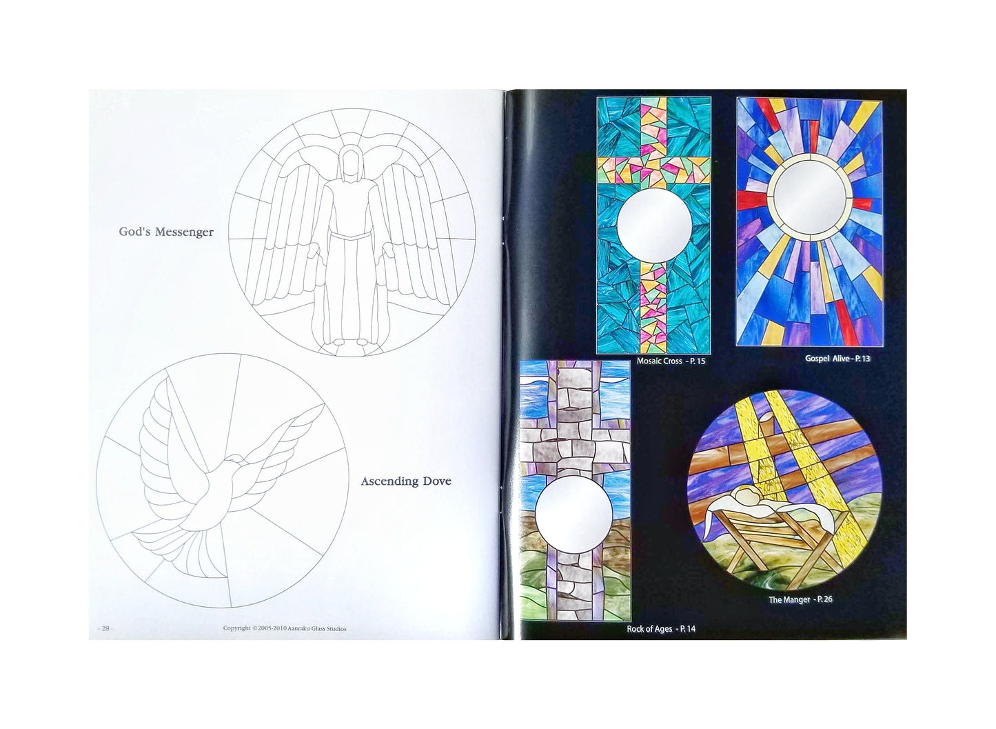 Stained Glass Patterns, Religious, Christan Themed, Church Window Design. Circular Panels, Large Leaded Glass.