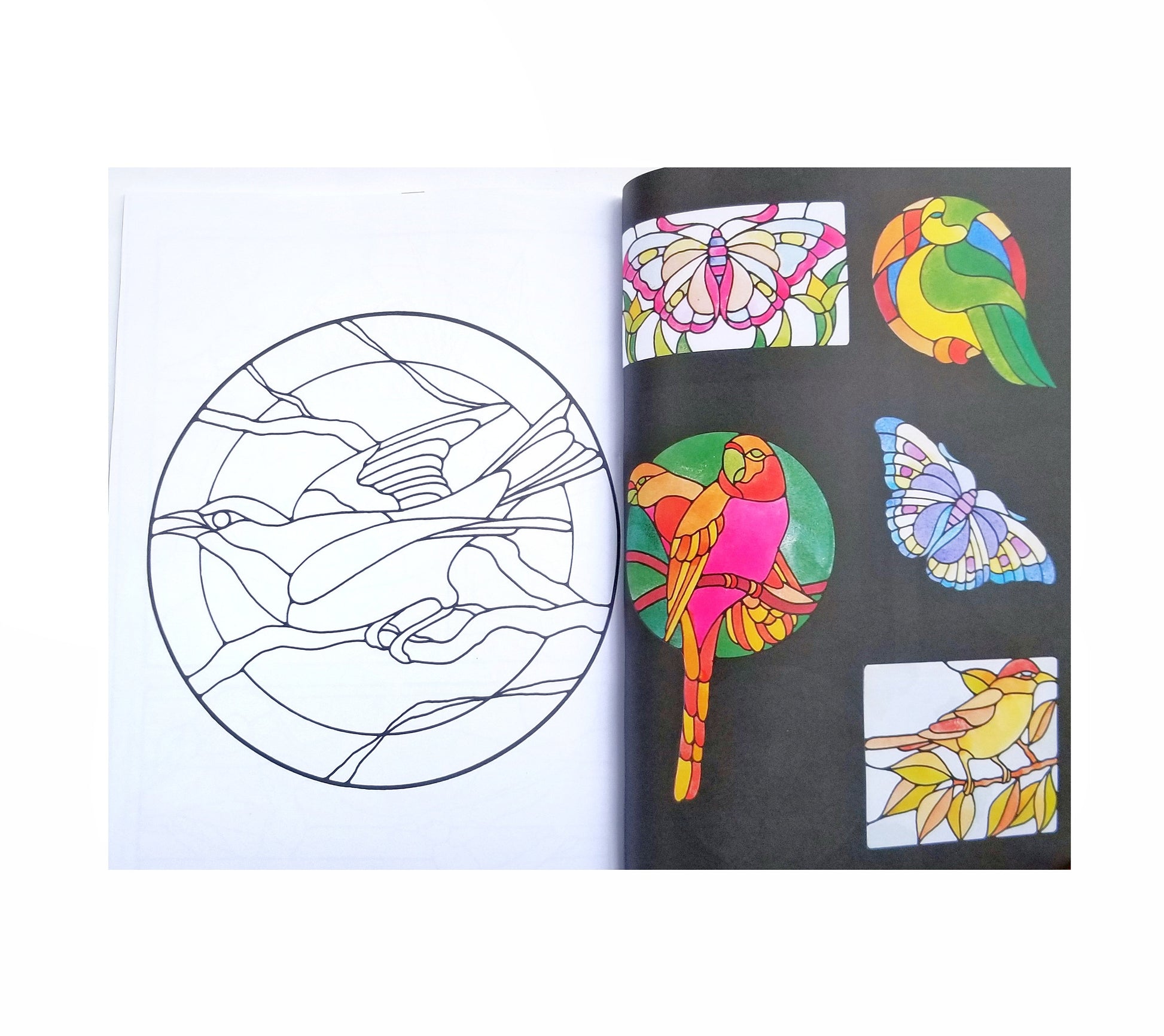 Birds & Butterflies Stained Glass Pattern Book. 94 Projects for Windows or Suncatchers. Nice Variety of Birds, Traditional, Contemporary.