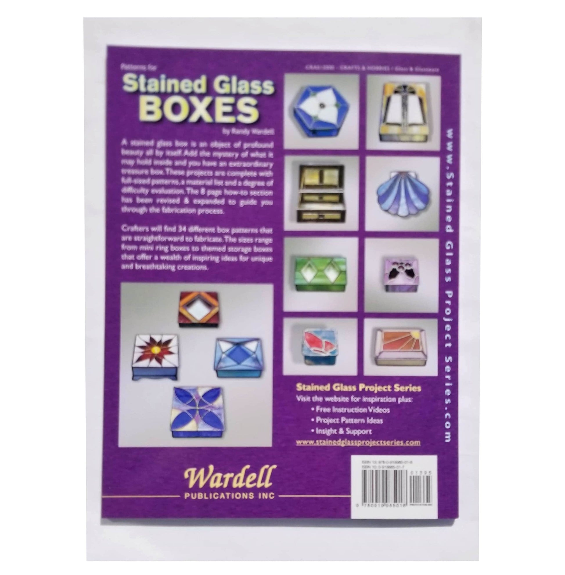 Stained Glass Boxes Pattern Book. New Updated Edition. 3D Art Glass Techniques. Diy 34 Designs of Mushrooms, Pianio, Shell & Geometric.
